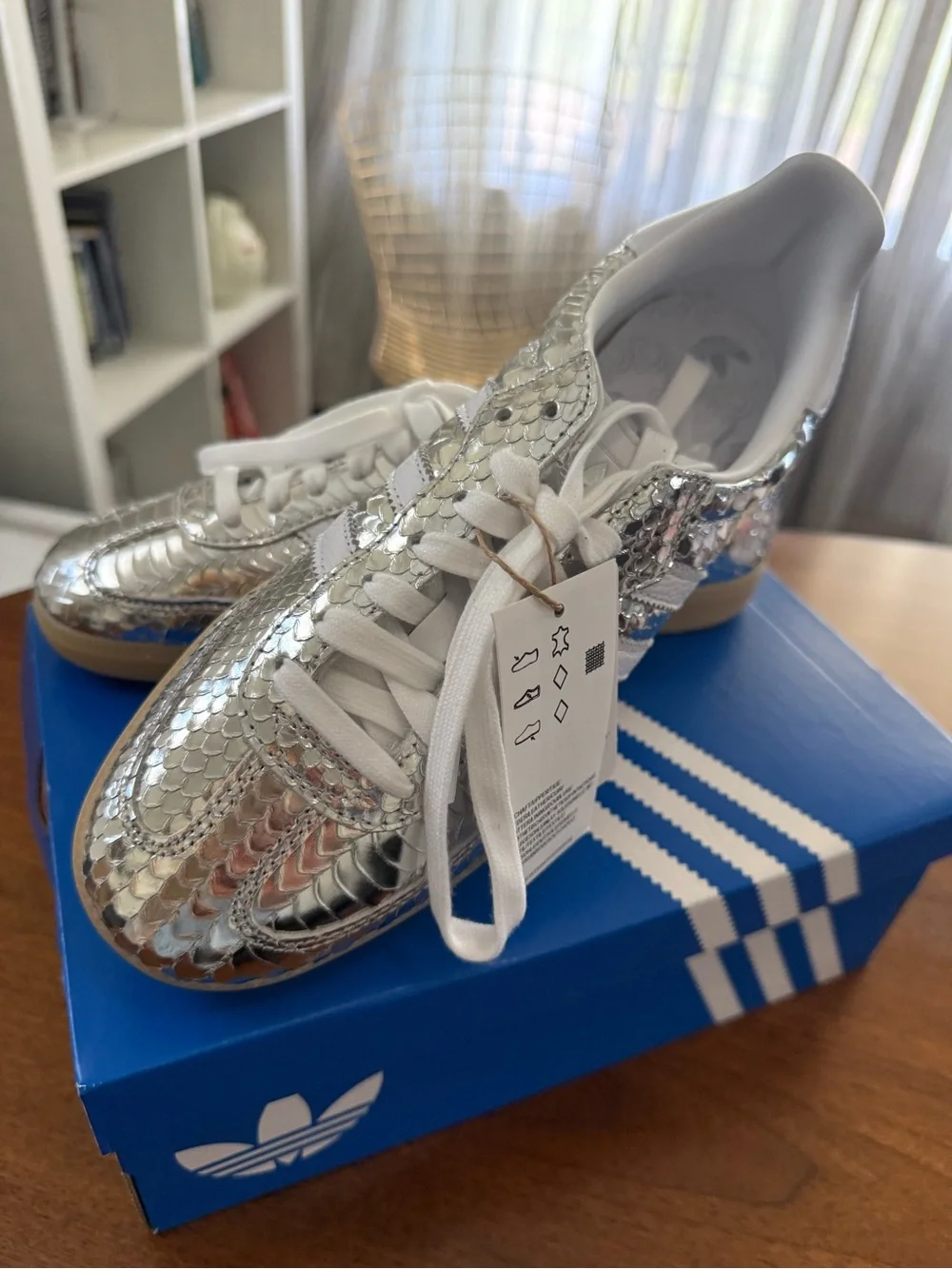 adidas shiny silver